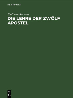 cover image of Die Lehre der zwölf Apostel